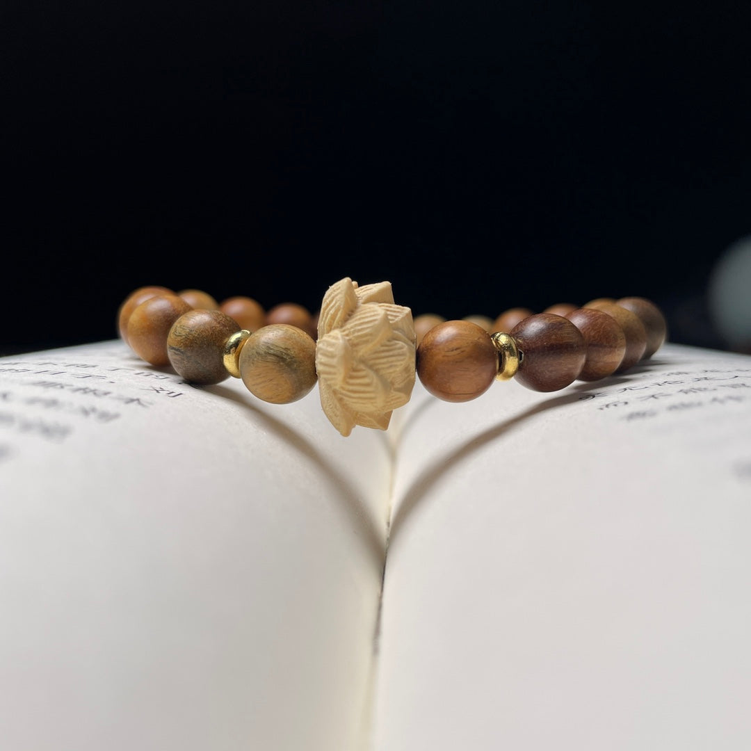 ๐ฟ | Buddha Bloom | Green Sandalwood Lotus Bracelet