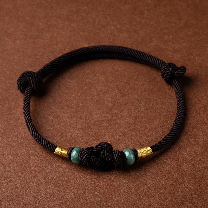 🧧 | Buddha Bloom | Red String Jade Fortune Bracelet