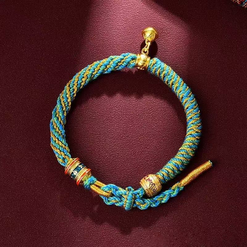 π¨ Buddha Bloom | Tibetan Woven Mantra Fortune Bracelet