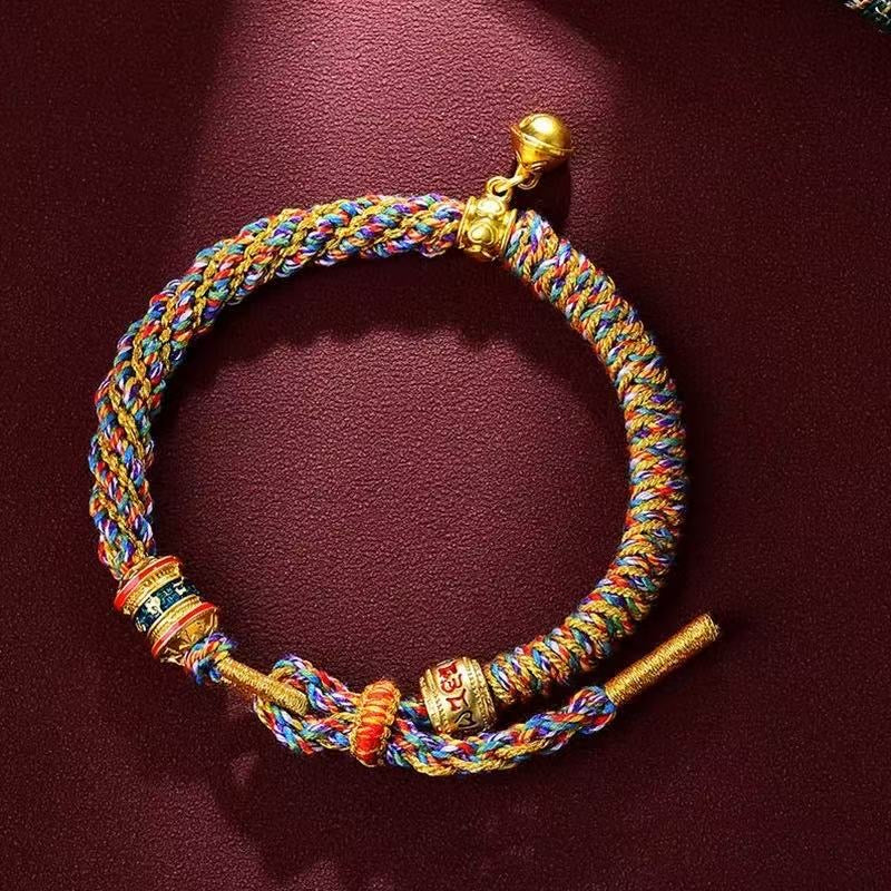 π¨ Buddha Bloom | Tibetan Woven Mantra Fortune Bracelet