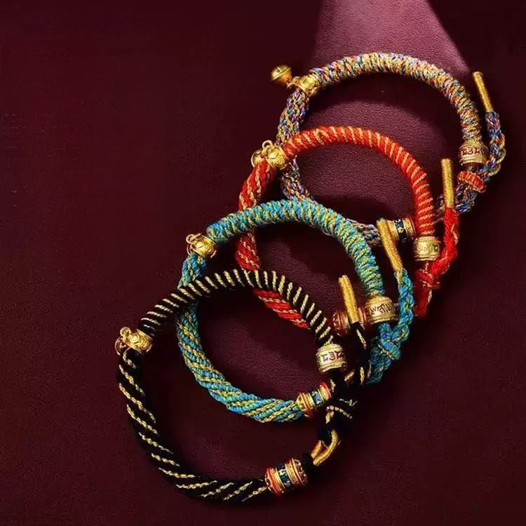 π¨ Buddha Bloom | Tibetan Woven Mantra Fortune Bracelet
