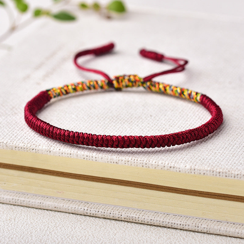 🧵 Buddha Bloom | Tibetan Lucky Rope Protection Bracelet