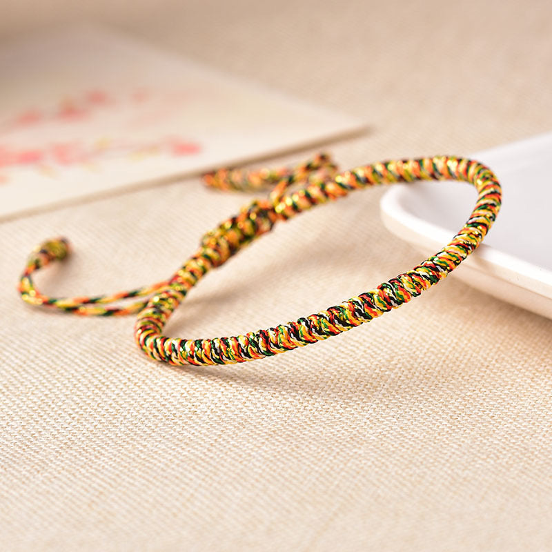 🧵 Buddha Bloom | Tibetan Lucky Rope Protection Bracelet