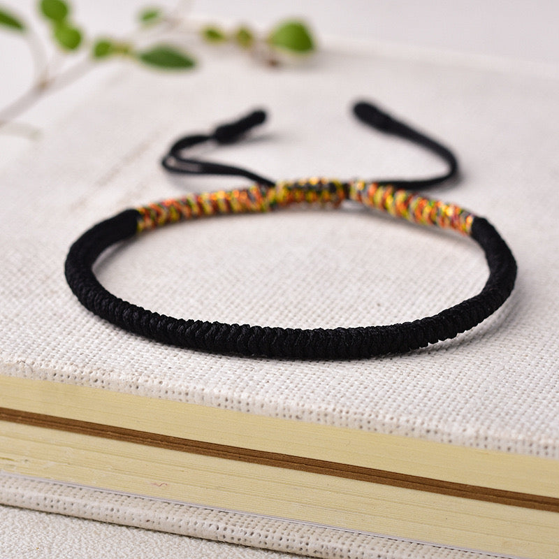 🧵 Buddha Bloom | Tibetan Lucky Rope Protection Bracelet