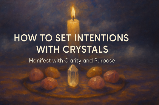 How to set intentions with crystals cover — candlelight and crystal circle, Buddha Bloom