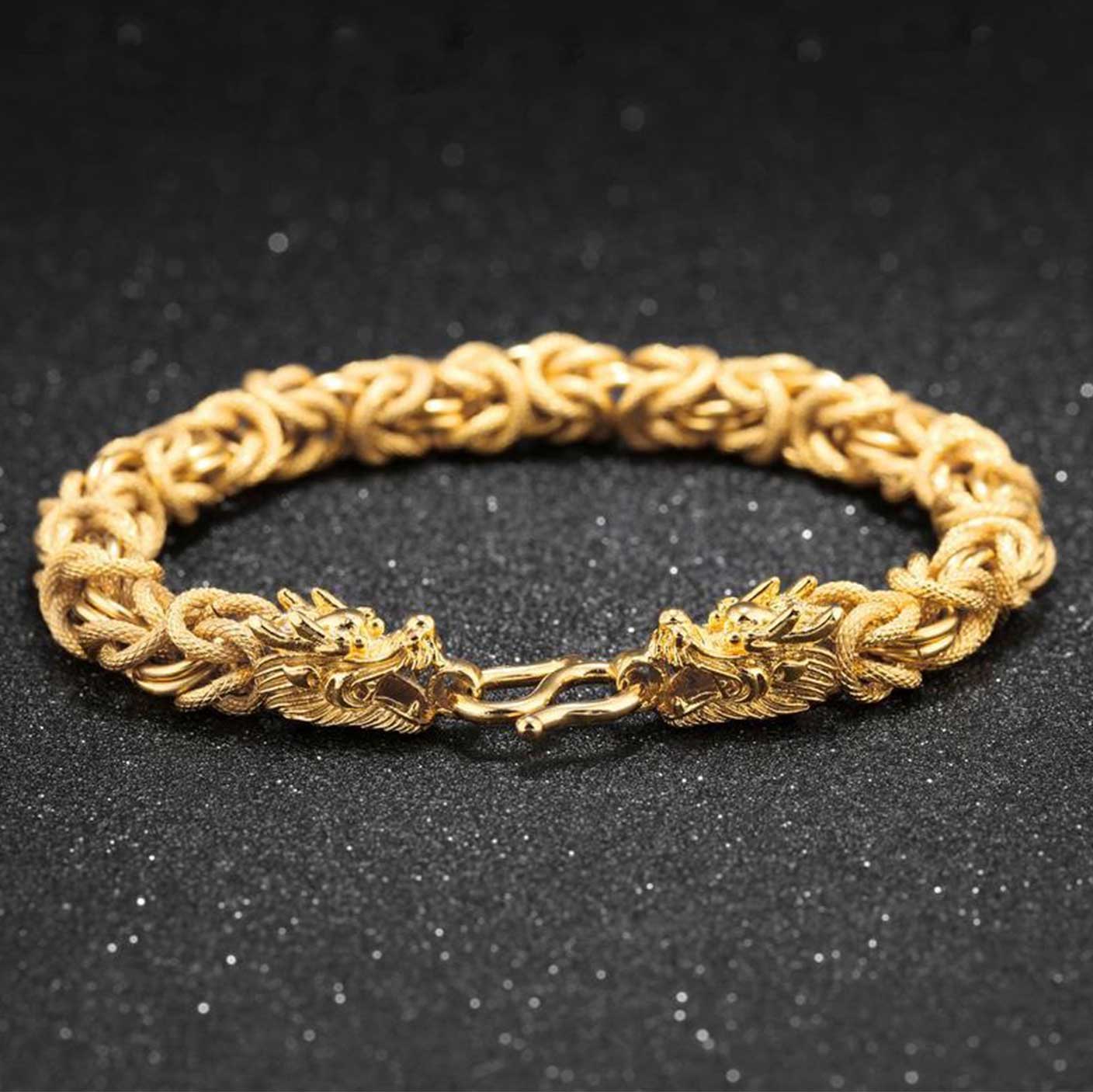 Double-Headed Golden Dragon Luck Bracelet — Buddha Bloom