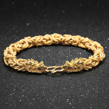Double-Headed Golden Dragon Luck Bracelet — Buddha Bloom