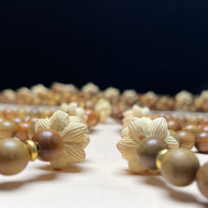 🌿 | Buddha Bloom | Green Sandalwood Lotus Bracelet