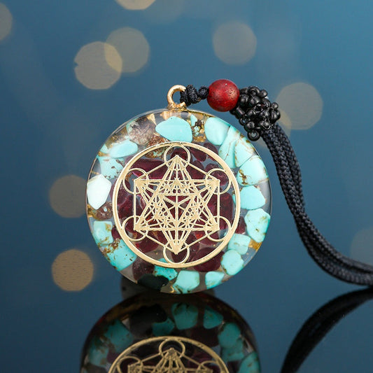 Exclusive: Archangel Metatron Orgonite Pendant - Turquoise Necklace