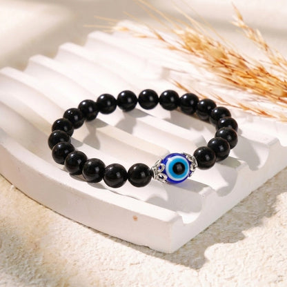Black Obsidian Evil Eye Bracelet for Dual Protection - product view 4