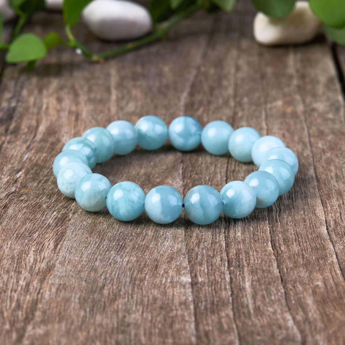 Blue Aquamarine Calming Bracelet - Grounding & Soothing — Buddha Bloom