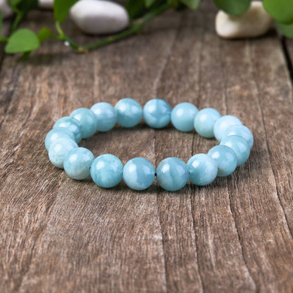 Blue Aquamarine Calming Bracelet - Grounding & Soothing — Buddha Bloom
