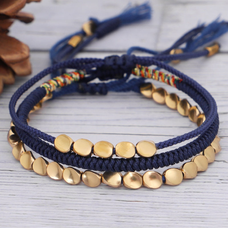 Blue Copper Beads Bracelet Set — Buddha Bloom