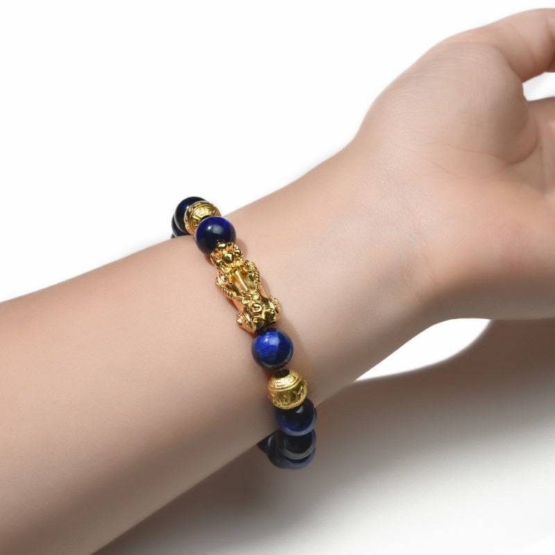 Blue Tiger Eye Pixiu Bracelet for Confidence & Success - product view 6