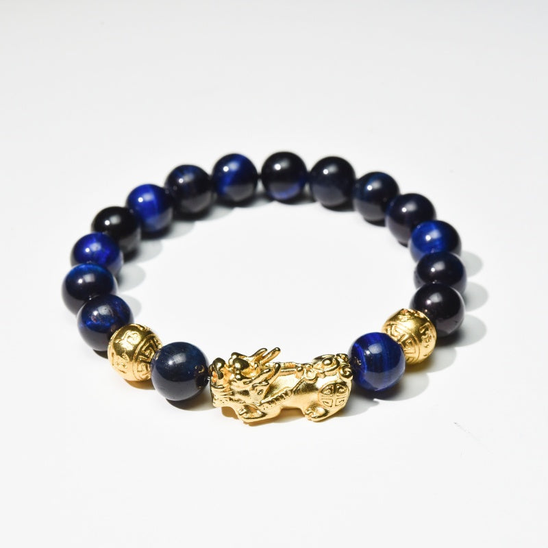 Blue Tiger Eye Pixiu Bracelet for Confidence & Success - product view 2