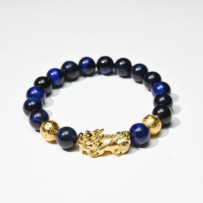 Blue Tiger Eye Pixiu Bracelet for Confidence & Success - product view 2