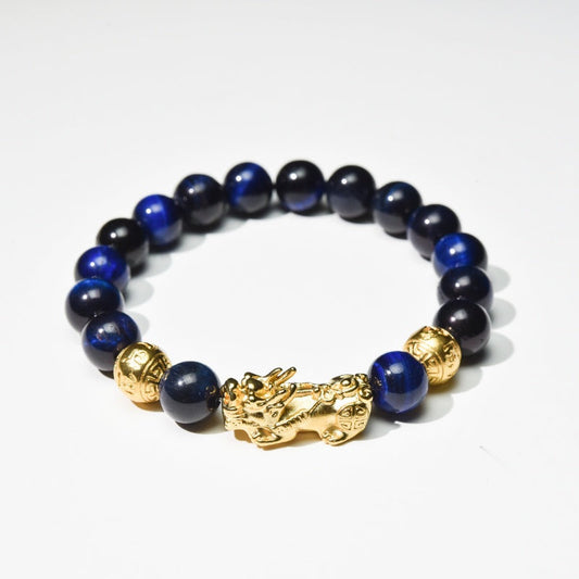 Blue Tiger Eye Pixiu Bracelet for Confidence & Success - product view 2