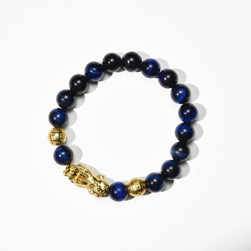 Blue Tiger Eye Pixiu Bracelet for Confidence & Success - product view 3