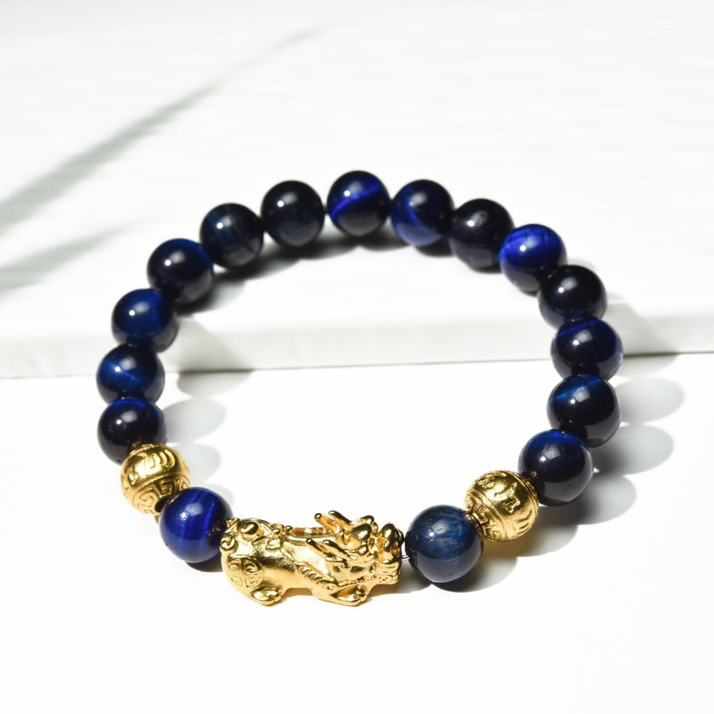 Blue Tiger Eye Pixiu Bracelet for Confidence & Success - product view 5