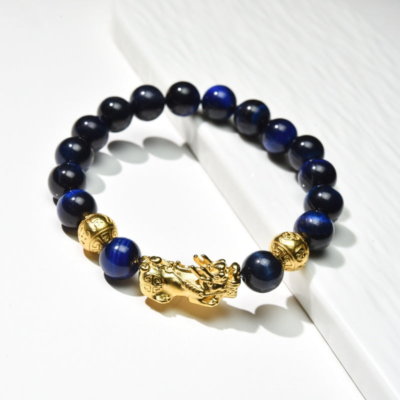 Blue Tiger Eye Pixiu Bracelet for Confidence & Success - product view 1