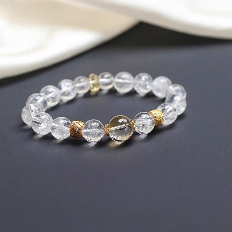 Clear Quartz Master Healer Bracelet with Citrine, Quartz — Buddha Bloom