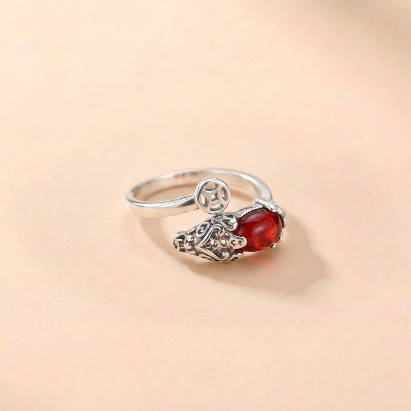 Chinese Coin Pixiu Ring for Wealth & Opportunity - product view 1