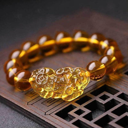 Citrine Pixiu Bracelet - Attract Wealth with Citrine, Quartz — Buddha Bloom