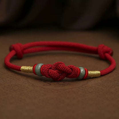 🧧 | Buddha Bloom | Red String Jade Fortune Bracelet