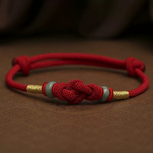 🧧 | Buddha Bloom | Red String Jade Fortune Bracelet