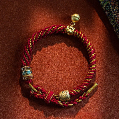 🎨 Buddha Bloom | Tibetan Woven Mantra Fortune Bracelet