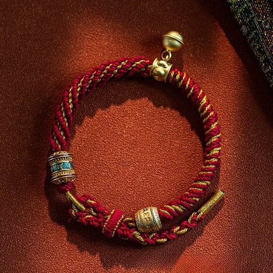 🎨 Buddha Bloom | Tibetan Woven Mantra Fortune Bracelet