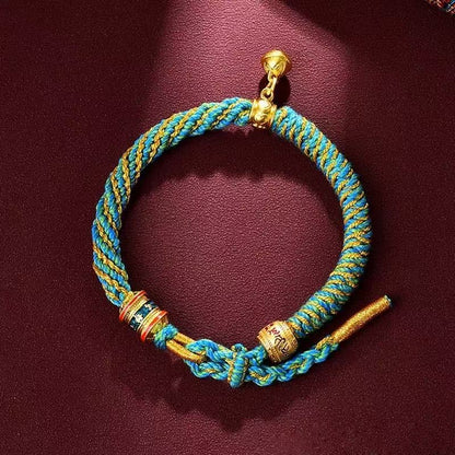 🎨 Buddha Bloom | Tibetan Woven Mantra Fortune Bracelet