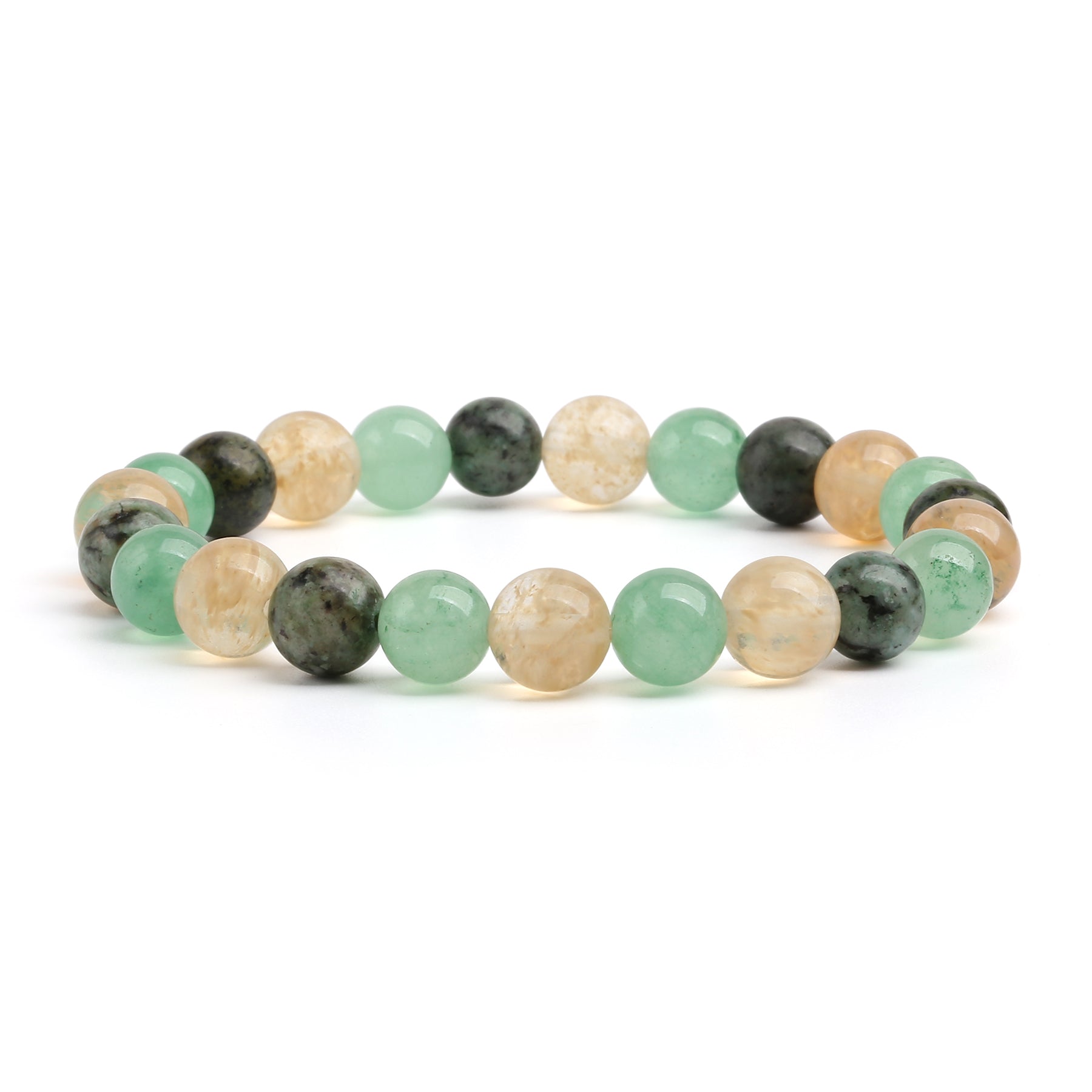 Triple Prosperity Bracelet - Citrine, Green Aventurine, Turquoise with Citrine, Turquoise — Buddha Bloom