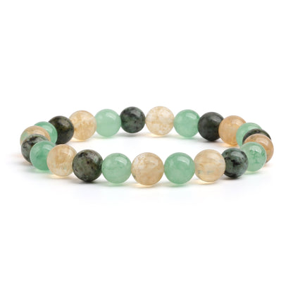 Triple Prosperity Bracelet - Citrine, Green Aventurine, Turquoise with Citrine, Turquoise — Buddha Bloom