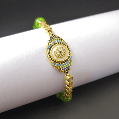 Natural Peridot Style Evil Eye Bracelet — Buddha Bloom