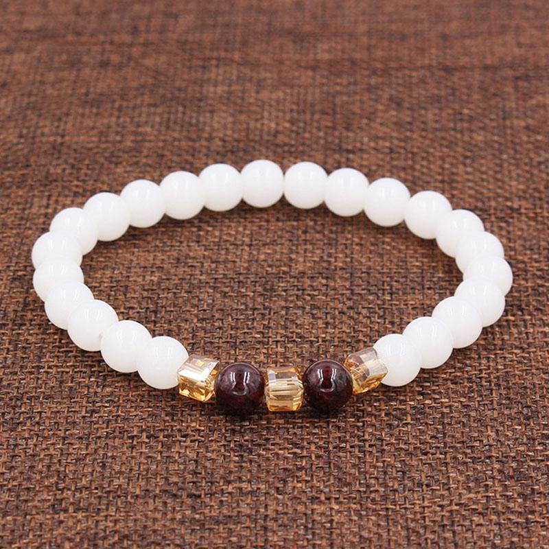 White Chalcedony Positivity Bracelet with Citrine — Buddha Bloom