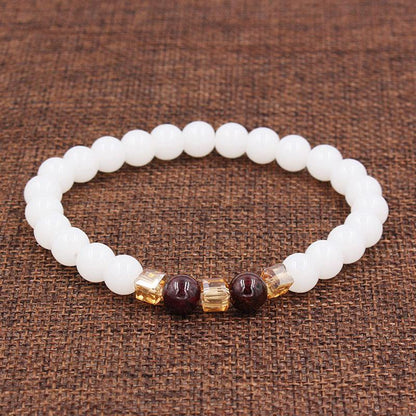 White Chalcedony Positivity Bracelet with Citrine — Buddha Bloom