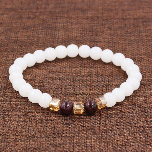 White Chalcedony Positivity Bracelet with Citrine — Buddha Bloom