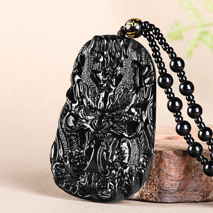 Black Jade Dragon King Pendant for Power & Self-Mastery - product view 2