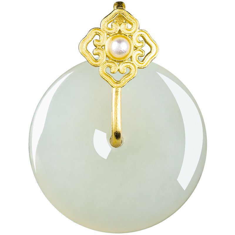 Hetian Jade Peace Circle Pendant for Blessing & Safe Travel - product view 5