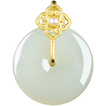 Hetian Jade Peace Circle Pendant for Blessing & Safe Travel - product view 5