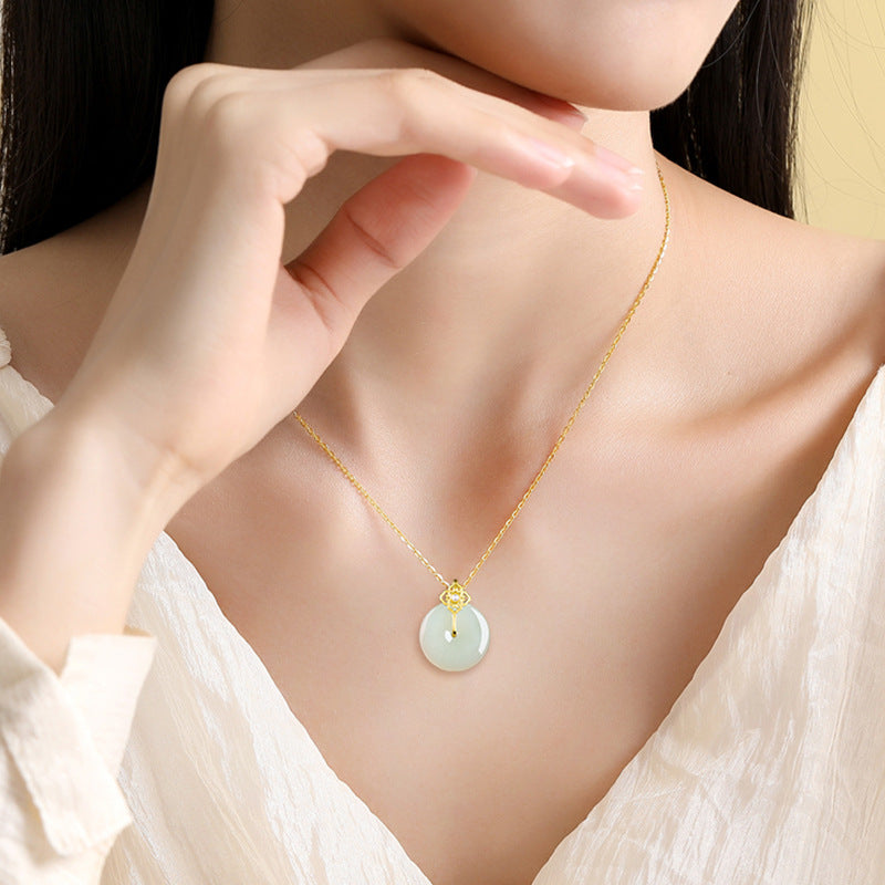Hetian Jade Peace Circle Pendant for Blessing & Safe Travel - product view 4