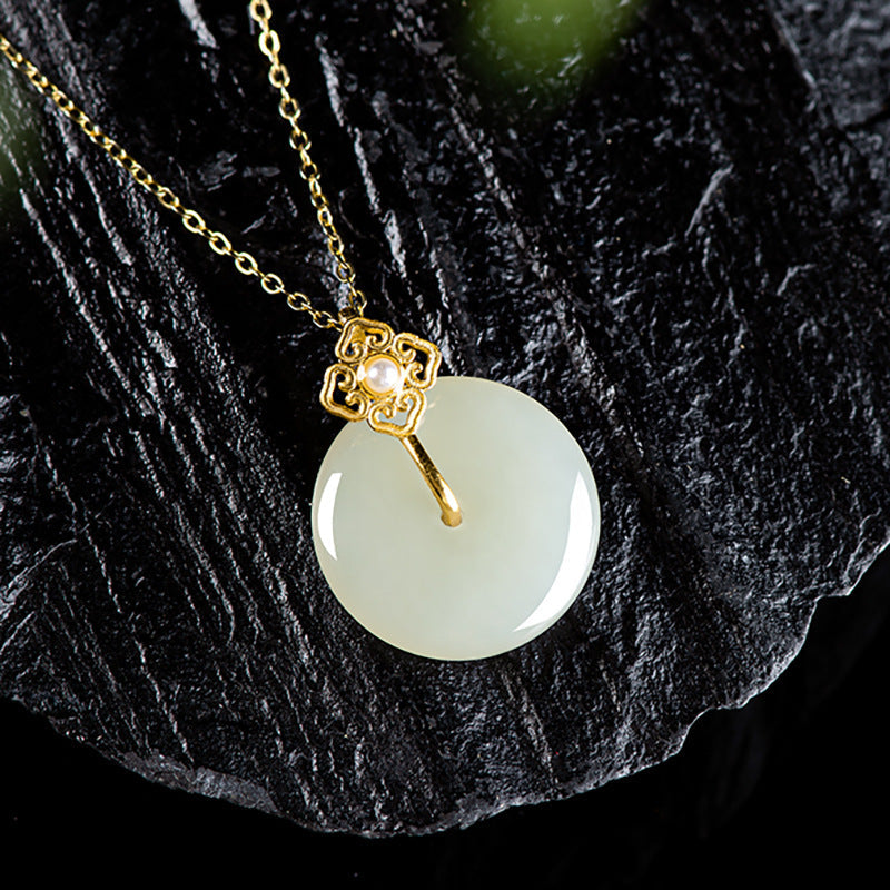Hetian Jade Peace Circle Pendant for Blessing & Safe Travel - product view 2