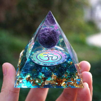 Amethyst Orgonite Pyramid - Orgone Energy Generator with Amethyst, Quartz — Buddha Bloom