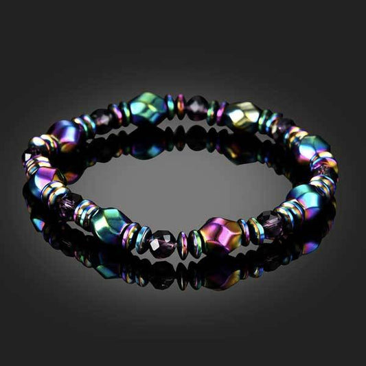 Rainbow Magnetic Hematite Wellness Bracelet — Buddha Bloom