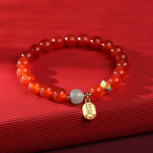 Red Agate Good Fortune Bracelet with Agate — Buddha Bloom