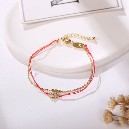 Red String Lucky Clover Bracelet — Buddha Bloom