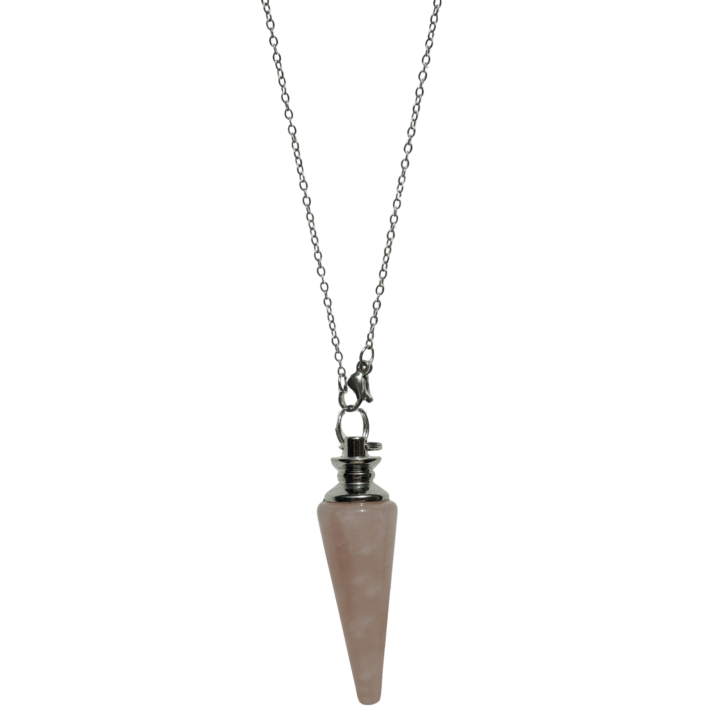Rose Quartz Pendulum Necklace for Love & Intuition - product view 1