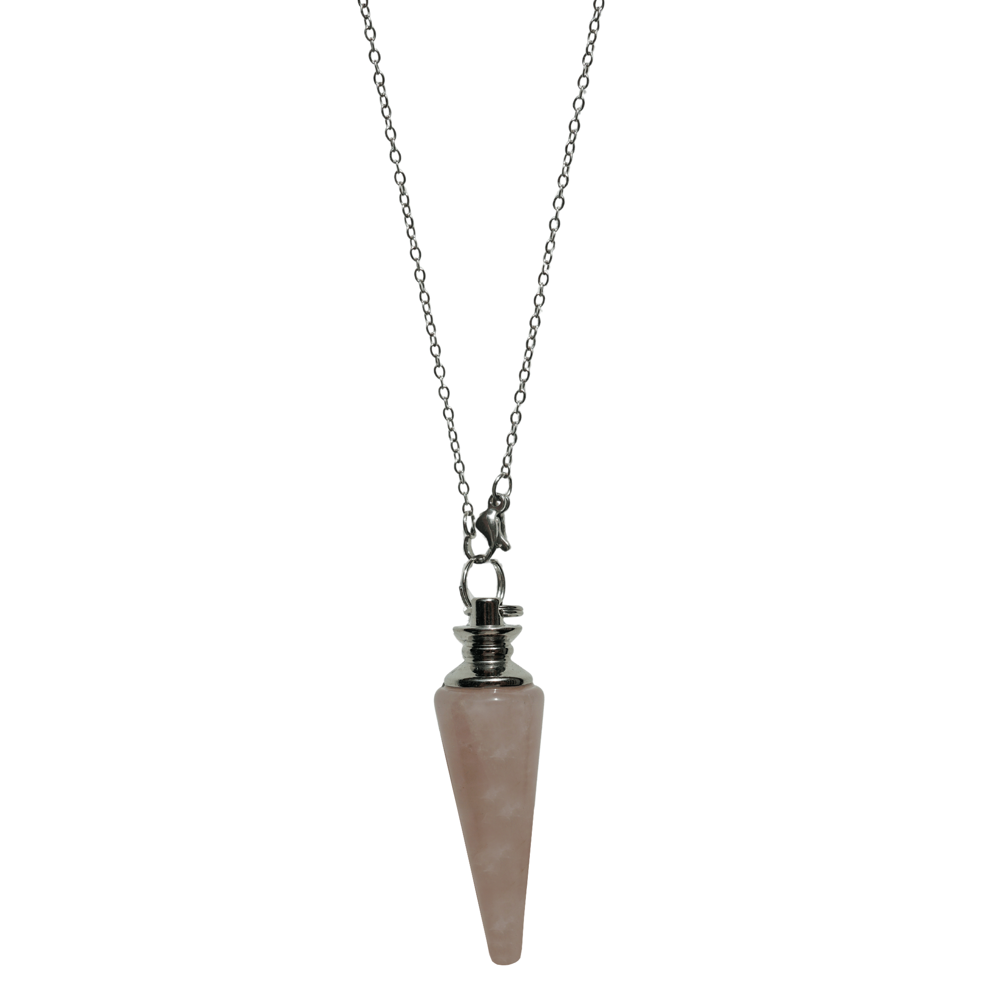 Rose Quartz Pendulum Necklace for Love & Intuition - product view 1