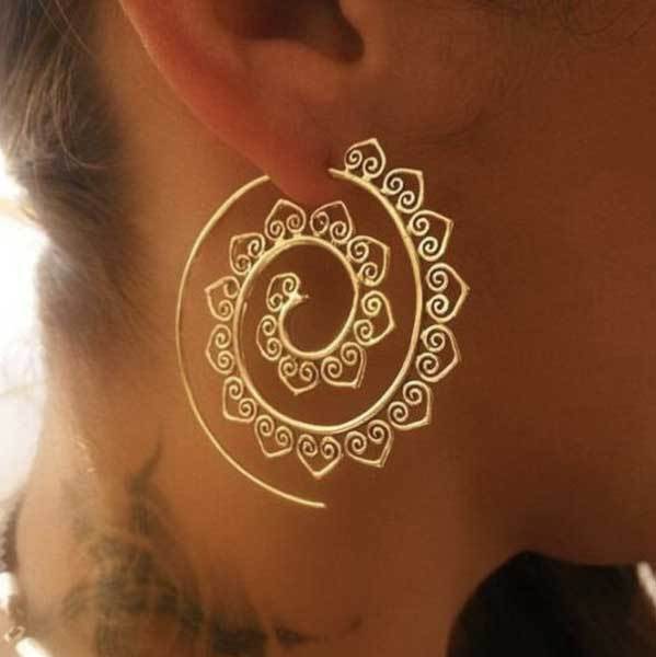 Spiral Hippie Hoops - Large Statement Earrings — Buddha Bloom